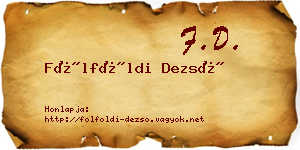 Fölföldi Dezső névjegykártya