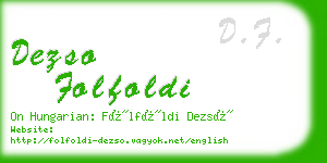 dezso folfoldi business card